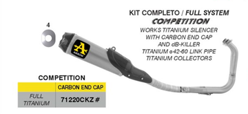 Arrow Competition Titanium Full Exhaust System for Kawasaki Ninja 400